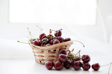 basket of cherries.