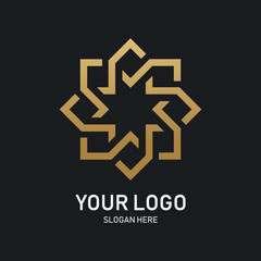 Luxury geometric Royal Logo Inspired by the Moroccan Arab architecture