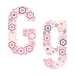 Letter of the alphabet of colored flowers positive fun mozaykoy.