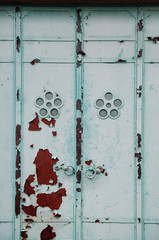 Old rusty grunge iron gate Japanese style