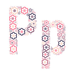 Letter of the alphabet of colored flowers positive fun mozaykoy.