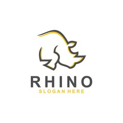 rhino logo template, animal design vector, zoo © Andreflamboyan