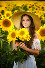 girl with sunflowers