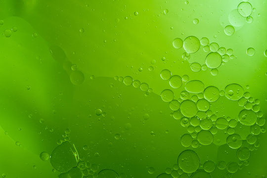 Abstract Green Water Bubbles Background