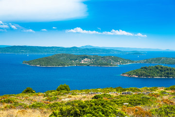 Beutiful landscape on the island of Dugi Otok archipelago in Croatia, Adriatic sea in summer