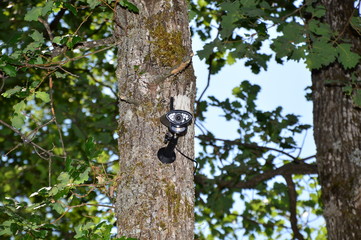 Closeup on a video surveillance camera 