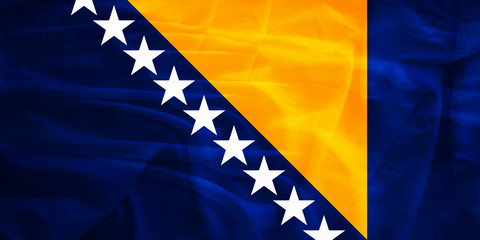 Bosnia and Herzegovina flag with 3d effect