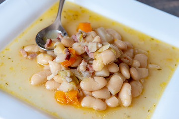 plate with Tarbets white beans and bacon