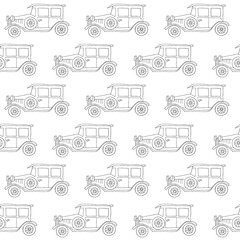 Seamless vector pattern with retro / vintage cars.