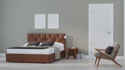 Modern house interior. 3D rendering.