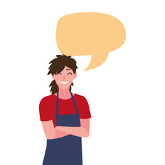 seller woman character with apron