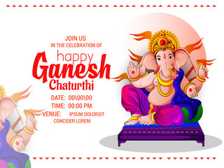 Ganpati lord festival Banner illustration