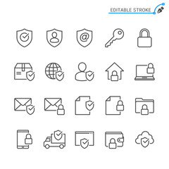 Security line icons. Editable stroke. Pixel perfect.