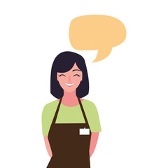 seller woman character with apron