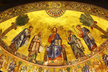 Ancient christian mosaic in Rome 