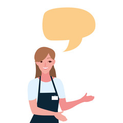 seller woman character with apron