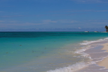 Fototapeta na wymiar Beach in Mantanani island, Sabah Malaysia. A famous island in Malaysia for tourism activites.