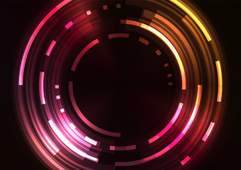 multicolor abstract circle background, digital overlap layer line, simple technology design template, vector illustration