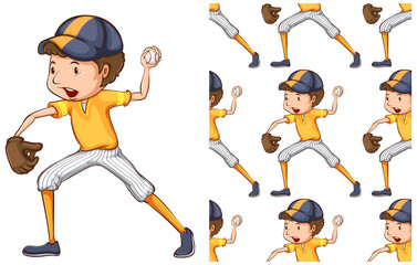 Seamless design pattern isolated on white