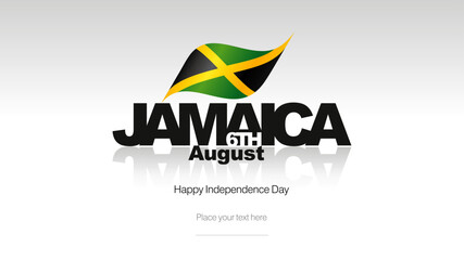 Fototapeta na wymiar Jamaica Independence Day flag logo icon banner