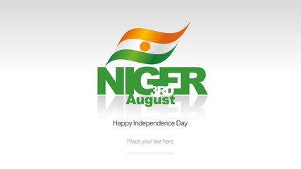 Fototapeta na wymiar Niger Independence Day flag logo icon banner