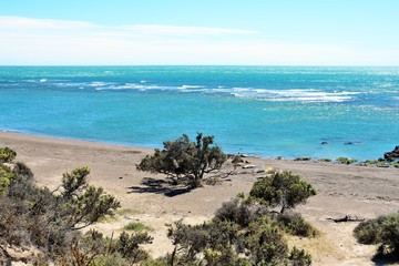 Panoramic view on the Valdes Peninsula in Argentina, Patagonia