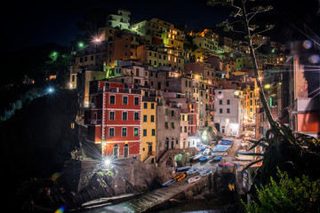 Night Shot of Riomaggiore, Cinque Terre