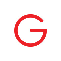 letter g simple geometric circle logo vector