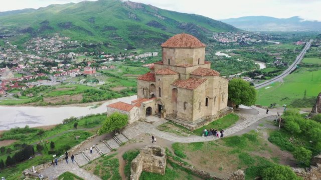 Jvari or Jvari Monastery is a Georgian Orthodox monastery of the 6th century near Mtskheta. Aerial view