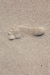 Footprint in the Sand Crete beach.