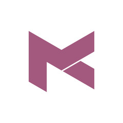 simple geometric letter mk logo vector