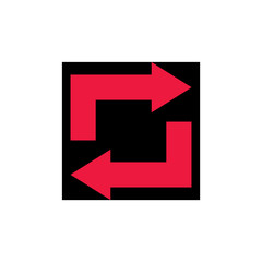 square rotation arrow geometric design symbol vector