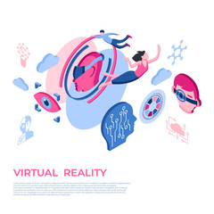 Artificial virtual reality technology icons