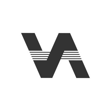 letter va simple geometric logo vector