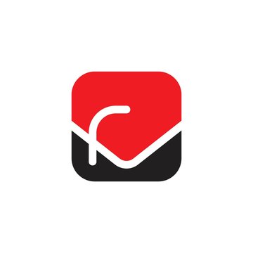 letter vr simple squar elogo vector