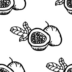 Passion fruit tropical seamless pattern