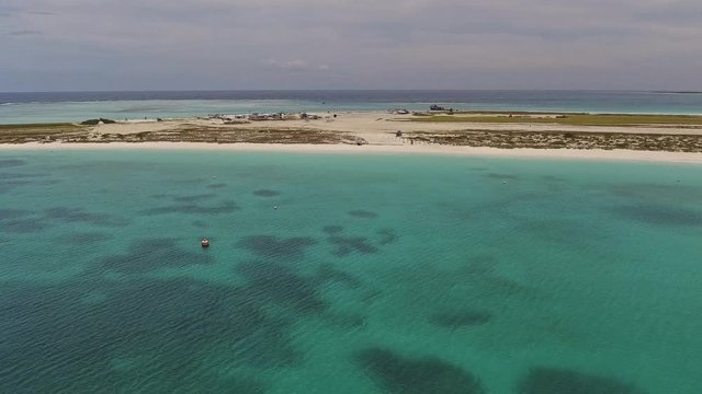 Aerial view of La Tortuga Island in Northern Venezuela, 45 nautical miles from Cabo Codera Venezuelan Coast
