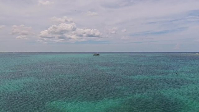 Aerial view of La Tortuga Island in Northern Venezuela, 45 nautical miles from Cabo Codera Venezuelan Coast