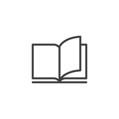 Open book pages line icon. linear style sign for mobile concept and web design. Reading, library book outline vector icon. Education symbol, logo illustration. Vector graphics