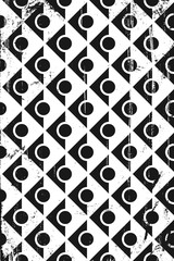 Grunge abstract geometric pattern. Vertical black and white backdrop.