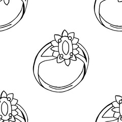 jewelry accessories seamless fashion pattern hand drawn