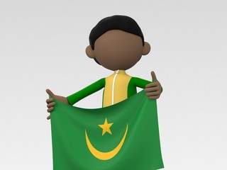 国旗を掲げるモーリタニアのスポーツ選手