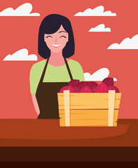 seller woman farm products harvest