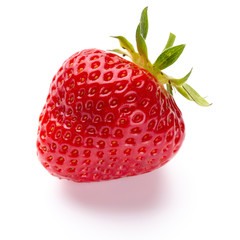 Fresh strawberries closeup on a white background. Isolated - Image