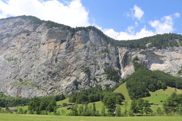 Fototapeta na wymiar Swiss Fall in Lauterbrunnen Valley