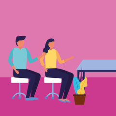 Businessman and businesswoman avatar design