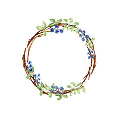 Watercolor christmas wreath