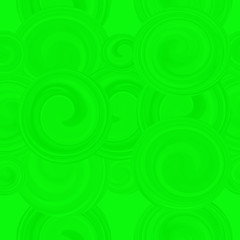 Texture 3 d background green abstract circles of different sizes, seamless pattern with waves. Pattern with white spirals, beautiful wallpapers for weddings. 