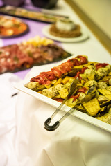 Buffet lors d'un mariage durant le souper