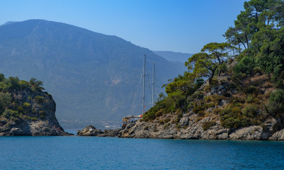 Oludeniz, Turkey. Blue Lagoon. View of the mountains, and sea